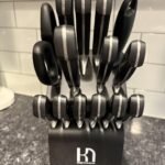 Knife Set. 15 Pcs Kitchen Knife Block Set. Enduring Razor-Sharp Japanese High Carbon Stainless Steel Chef Knife Set with Block and Sharpener. Premium Knives Set for Kitchen. Black Acacia photo review