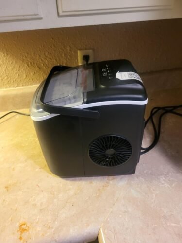ecozy Portable Countertop Ice Maker - 9 Ice Cubes in 6 Minutes. 26 lbs Daily Output. Self-Cleaning with Ice Bags. Scoop. and Basket for Kitchen. Office. Bar. Party - Black photo review