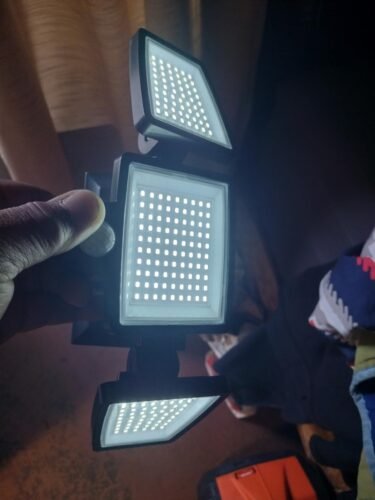 Tuffenough Solar Outdoor Lights 2500LM 210 LED Security Lights with Remote Control.3 Heads Motion Sensor Lights. IP65 Waterproof.270° Wide Angle Flood Wall Lights with 3 Modes(2 Packs) photo review