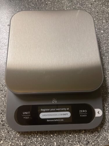 Greater Goods Digital Food Scale for Kitchen & Baking. 10kg/22lb High-Capacity Weight Scale with 1g Precision. Stainless Steel Platform. Hi-Def LCD. Ideal for Bread. Sourdough & Bulk Cooking photo review